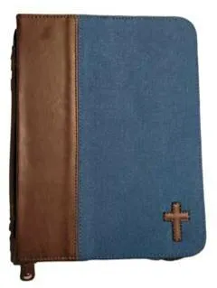Housse L croix Bleu/brun