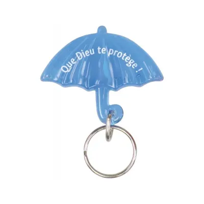 Porte-clés Parapluie bleu Que Dieu te protège !