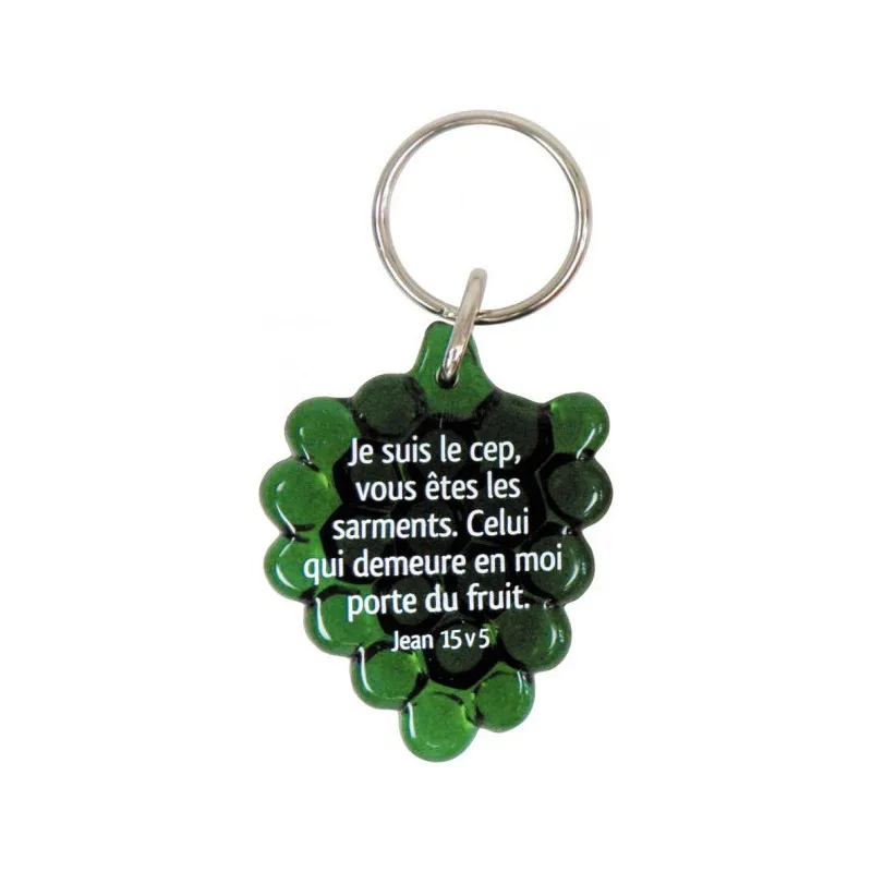 Porte-clés grappe vert - Je suis le cep Jean 15:5