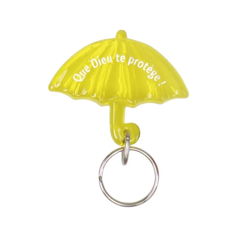 Porte-clés Parapluie jaune Que Dieu te protège !