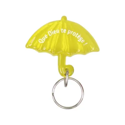 Porte-clés Parapluie jaune Que Dieu te protège !
