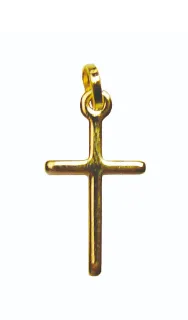 Pendentif croix métal doré 20mm - simple