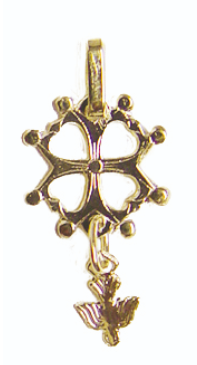 Croix huguenote plaqué or 11mm