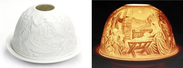 Photophore en porcelaine Nativité