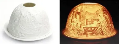 Photophore en porcelaine Nativité