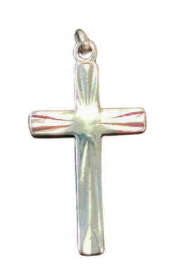 Croix argent 25mm Diamanté