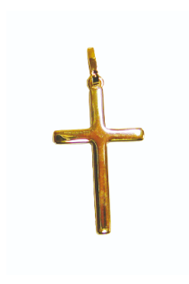 Pendentif croix plaqué or 25mm plate