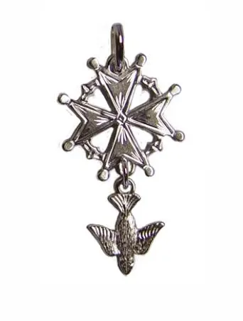 Pendentif croix huguenote argent 925 20mm