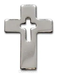 Pin's croix évidée argent