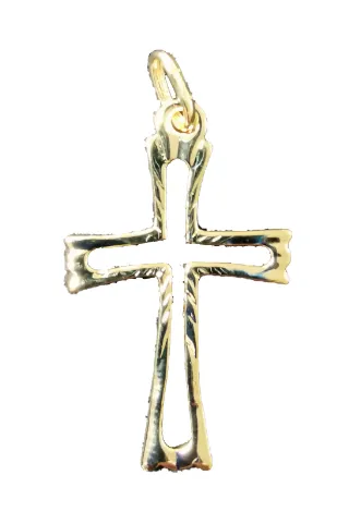 Pendentif Croix plaqué or - 20x30mm ajourée