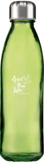 Waterfles Geloof hoop liefde groen