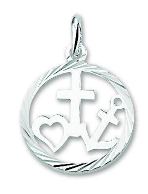 Pendentif Faith Hope Love argent