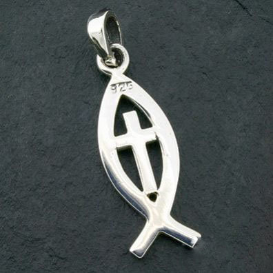 Pendentif ICHTUS/croix argent