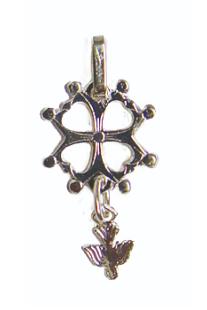 Pendentif croix huguenote argent 925 11mm