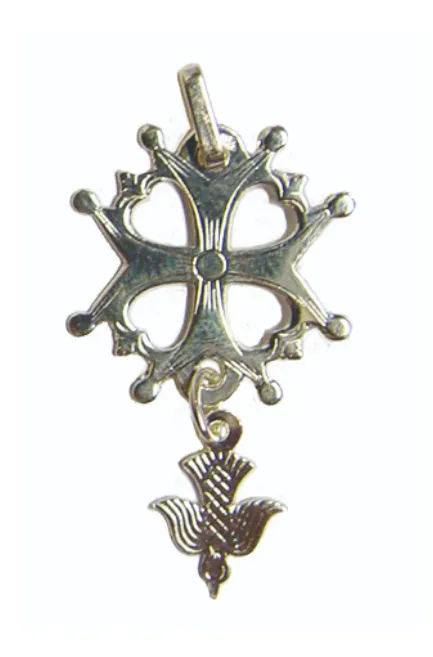 Pendentif croix huguenote argent 925 17mm