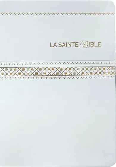 Bible Segond 1910 famille souple blanc or - Paroles de Jésus en rouge