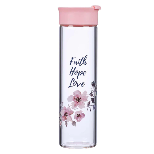 Mug travel glass Faith Hope Love