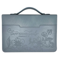 Housse L Love never fails - 1 Corinthians 13 bleu