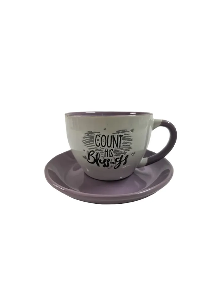 Mug cup & saucers Count His blessings