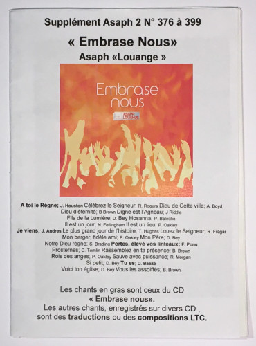 Embrase nous - supplément Asaph 2 n° 376 à 399