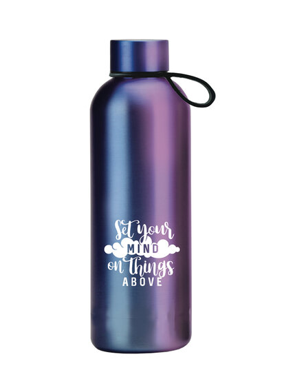 Bouteille thermos Set your mind on things above - indigo