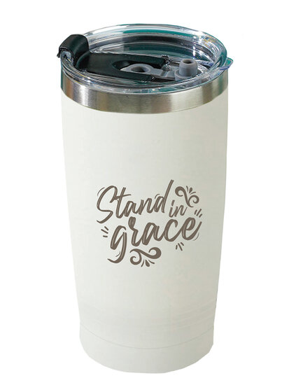 Mug travel Stand in grace - creamy white