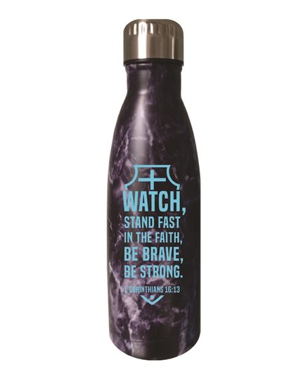 Bouteille thermos Watch, stand fast in the faith... - marble purple