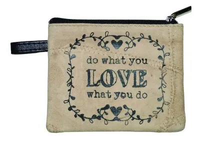 Porte monnaie Do what you love... (cuir recyclé)