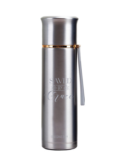 Bouteille thermos Saved by grace - silver