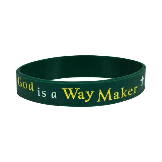 Bracelet silicone God is a Way Maker vert