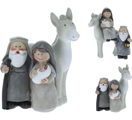 Figurine sainte famille avec l'âne