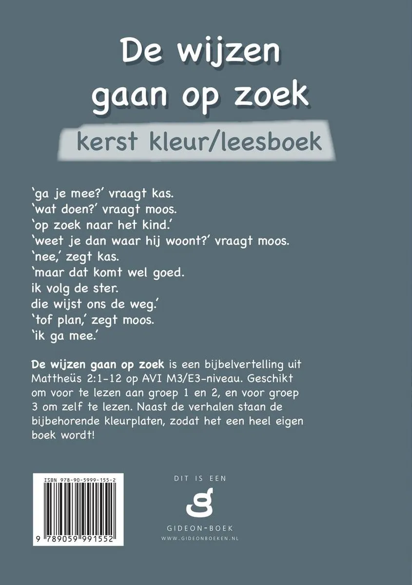 De wijzen gaan op zoek - Kerst kleur/leesboek
