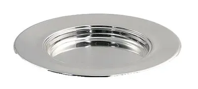 Assiette pain plate sainte cène inox argent