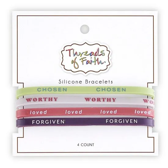Bracelets silicone Chosen - Worthy - Loved - Forgiven (4)