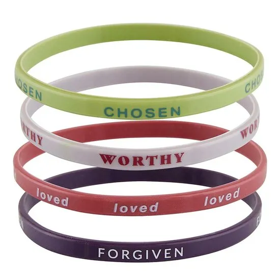 Bracelets silicone Chosen - Worthy - Loved - Forgiven (4)