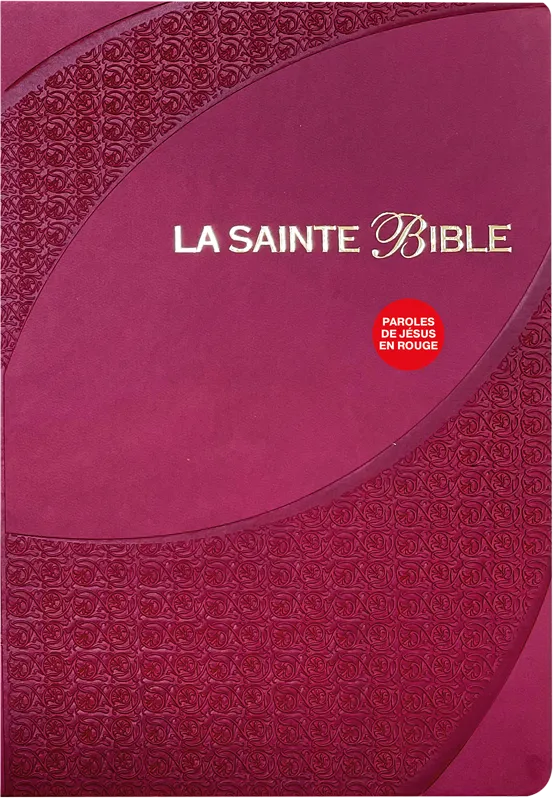 Bible Segond 1910 famille souple rouge or onglets - Paroles de Jésus en rouge