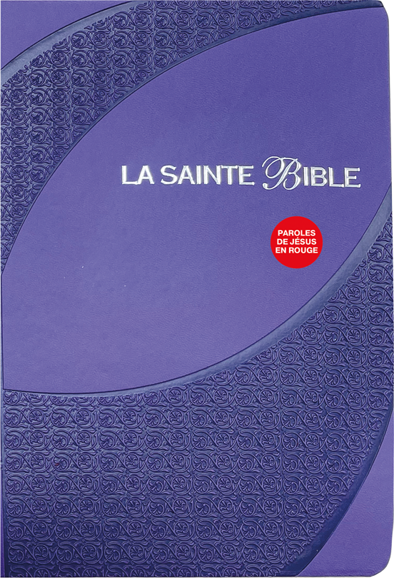 Bible Segond 1910 famille souple violet argent onglets - Paroles de Jésus en rouge