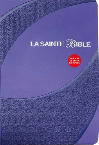 Bible Segond 1910 famille souple violet argent onglets - Paroles de Jésus en rouge