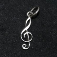 Pendentif clef de Sol argenté