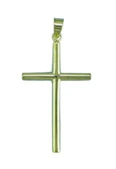 Pendentif croix or 9 carats 30mm fine