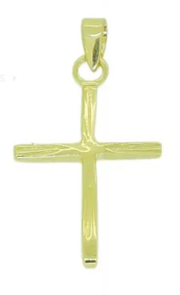 Pendentif croix plaqué or 22mm