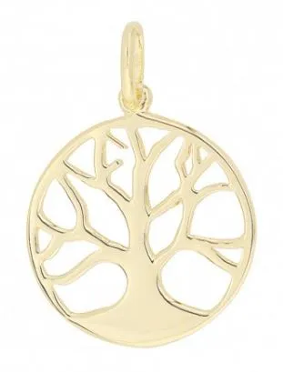 Pendentif plaqué or arbre de vie