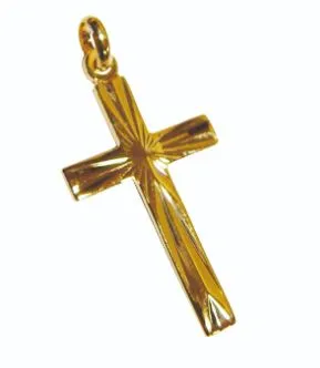 Pendentif Croix en Plaqué Or - Diamantée