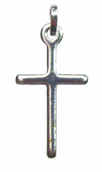 Pendentif Croix en Métal argenté poli