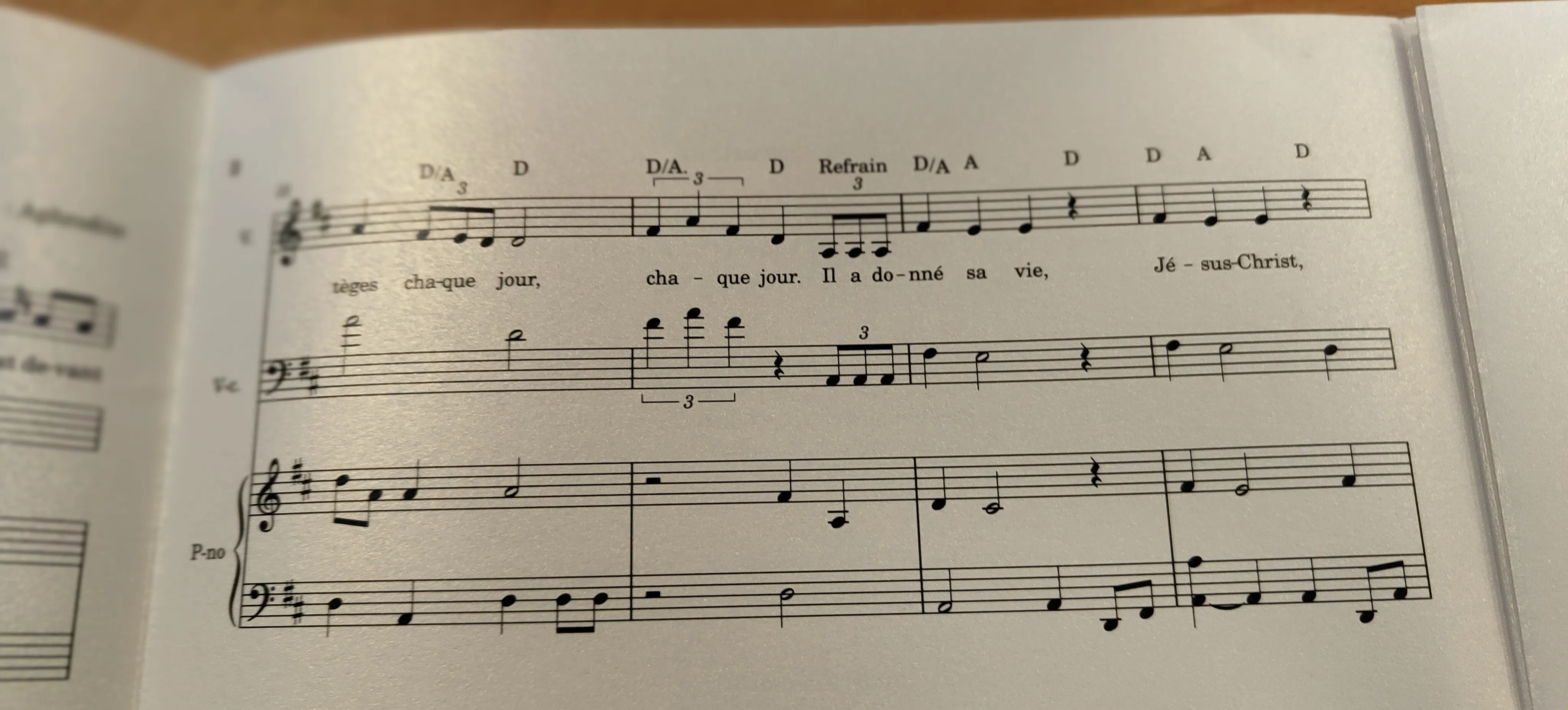 Partition Ta volonté (voix, violoncelle et piano)