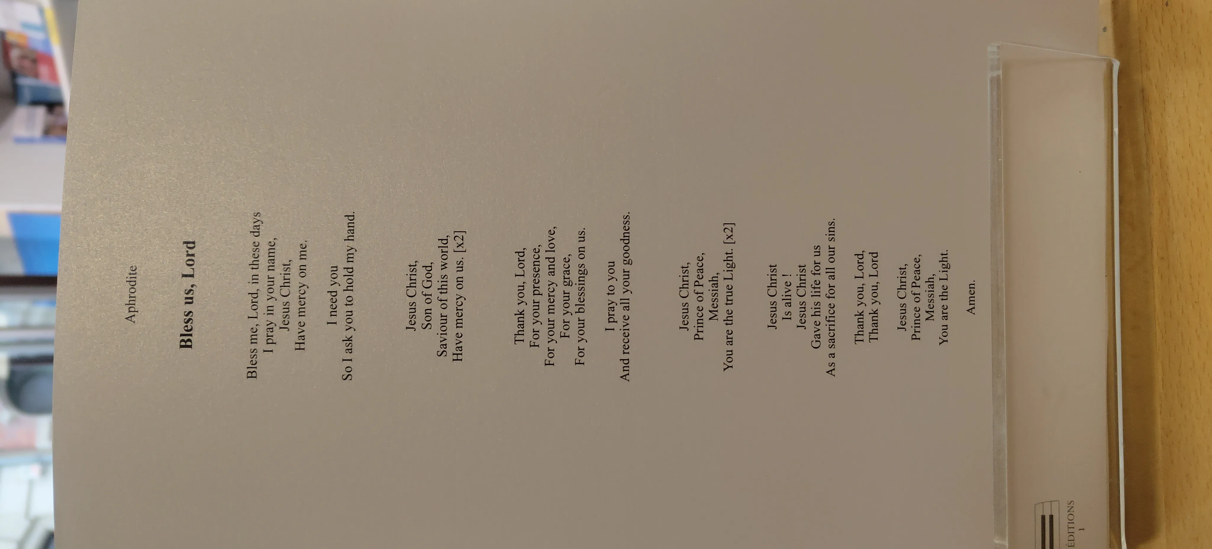 Partition Bless us, Lord (voice, cello, piano)