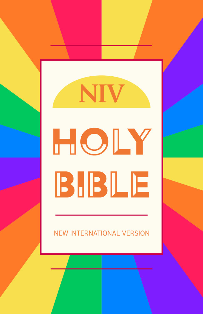 NIV Holy Bible hardcover rainbow