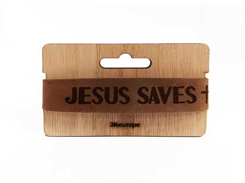 Bracelet cuir Jesus Saves