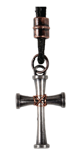 Collier Croix clous et cuivre