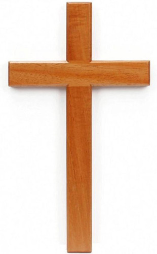 Croix bois clair - 80 cm